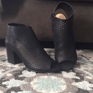 Black peep toe booties